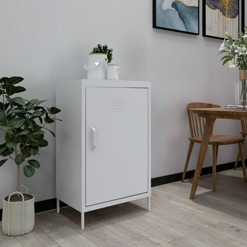 Nordic style modern minimalist steel household single door storage cabinet dining cabinet living room balcony sundries cabinet storage cabinet