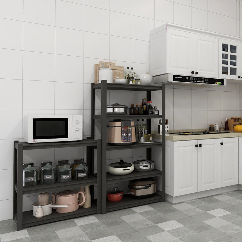 Double-layer column kitchen storage rack glove rack floor-to-floor multi-layer storage rack microwave oven bowl rack metal rack