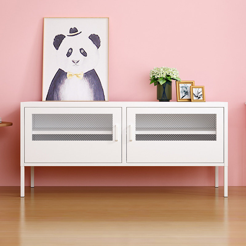 Nordic TV cabinet Simple modern household living room steel mesh door small household rental room Simple TV cabinet