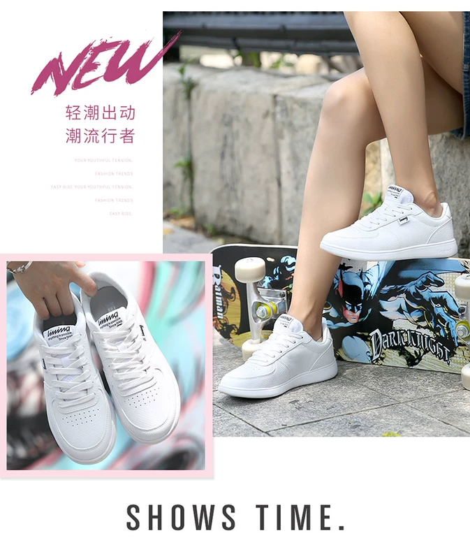 Li Ning giày của phụ nữ giày 2018 mùa hè nhẹ breathable giày thường bị hỏng mã nhỏ màu trắng giày trắng thấp để giúp giày thể thao phụ nữ