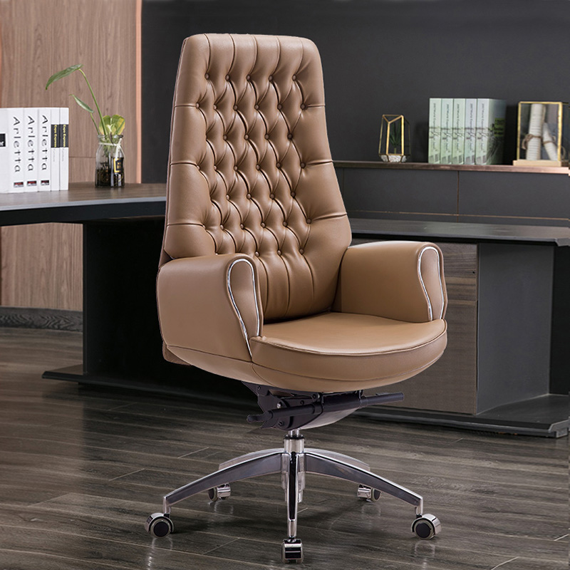 Computer Chair Leather Chair Home Comfort Minimalist Body Ergonomic Office Chair Designer President Large Class Chair Spin
