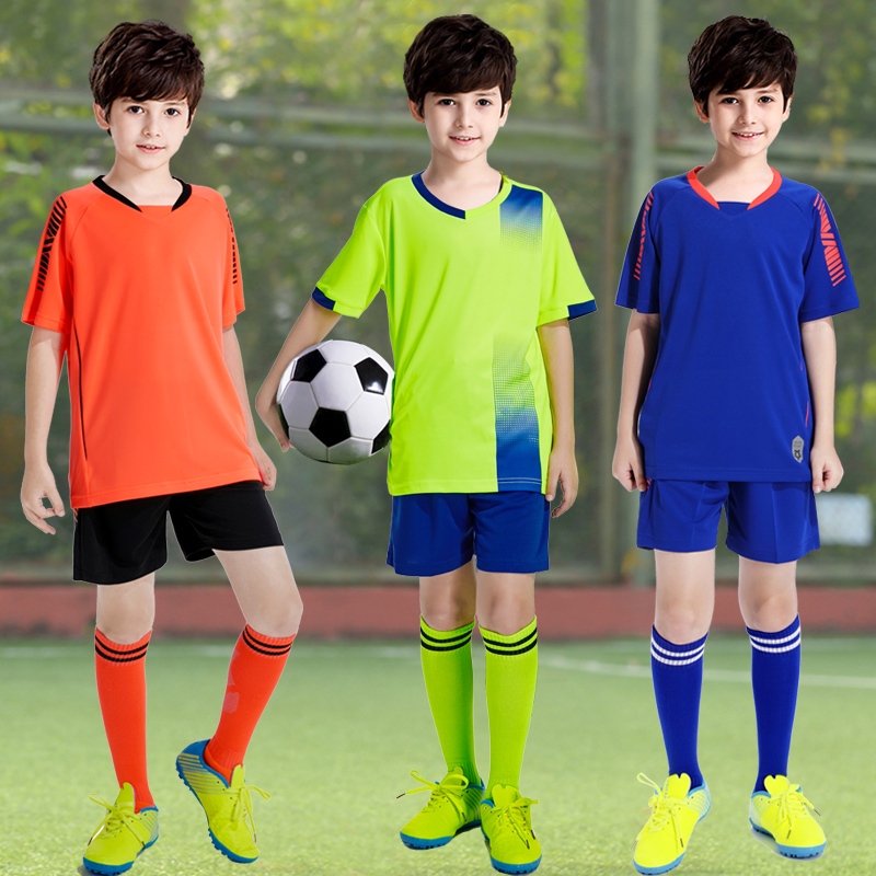 Jingmai children's football suit set Boy training suit primary school quick-drying Sports Jersey boy custom team uniform summer