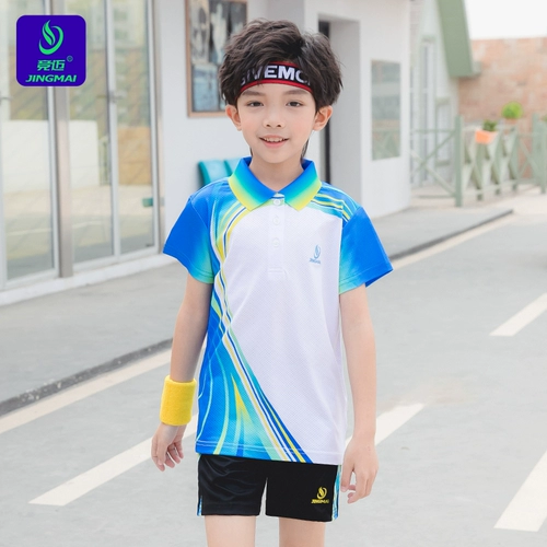 Детская форма для бадминтона, быстросохнущий теннисный дышащий костюм мальчика цветочника для тренировок для настольного тенниса, коллекция 2021, короткий рукав