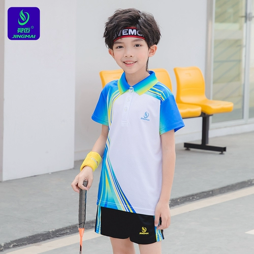Детская форма для бадминтона, быстросохнущий теннисный дышащий костюм мальчика цветочника для тренировок для настольного тенниса, коллекция 2021, короткий рукав