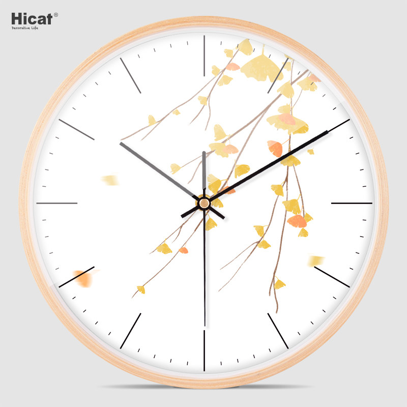 HICAT simple creative Japanese wall clock personality fashion home quartz clock living room bedroom silent wall clock