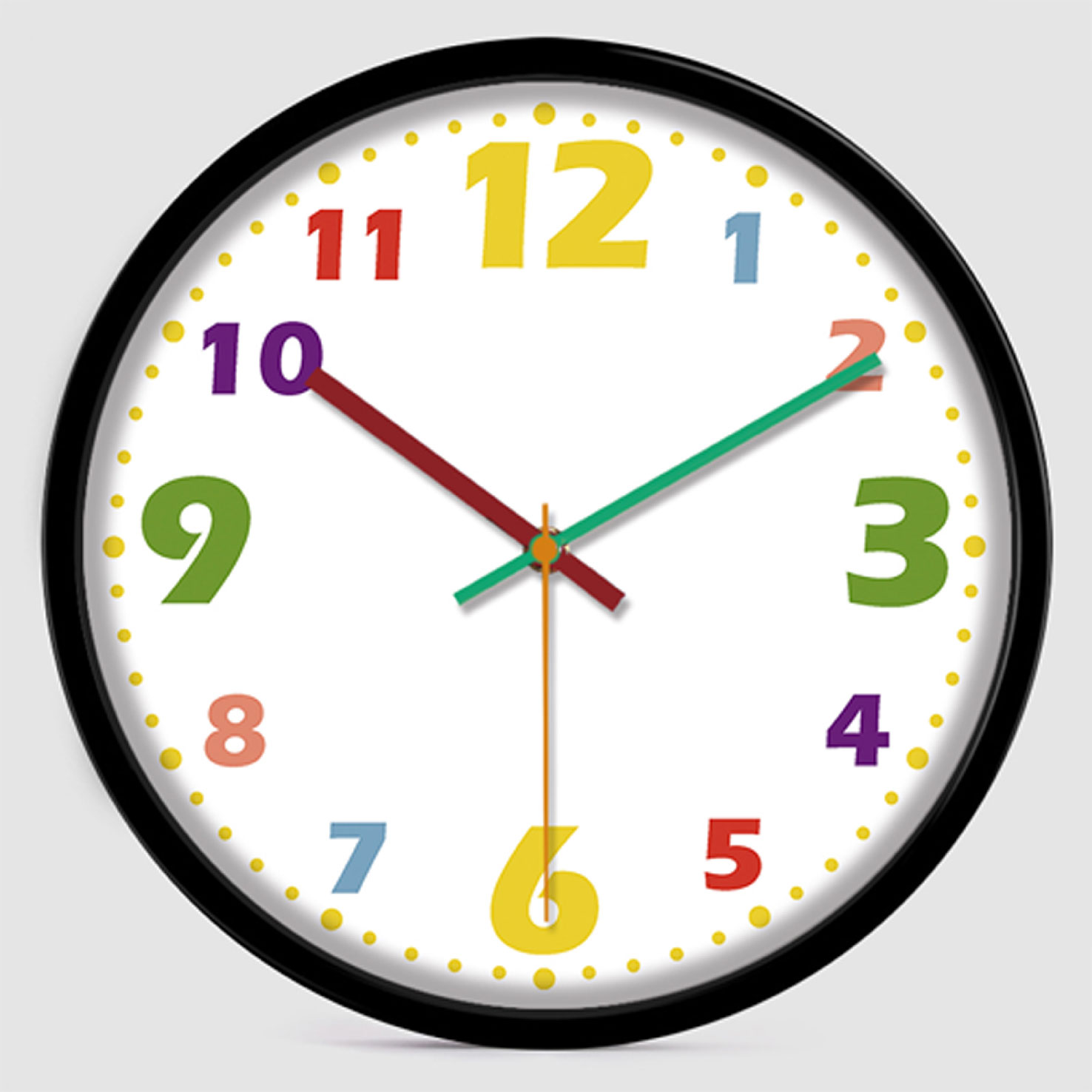 HICAT Early education children learning cartoon fun mute children's room Bedroom Kindergarten classroom Wall clock hanging watch