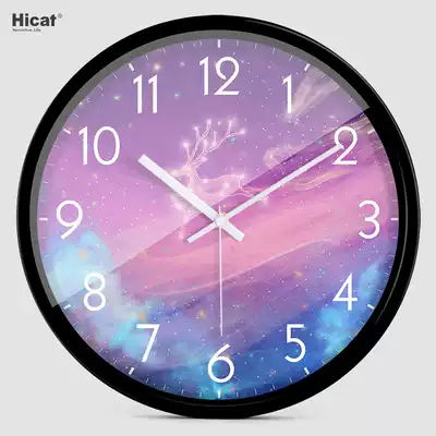 HICAT simple fashion Nordic wall clock trend personality silent home quartz clock living room bedroom wall Wall watch