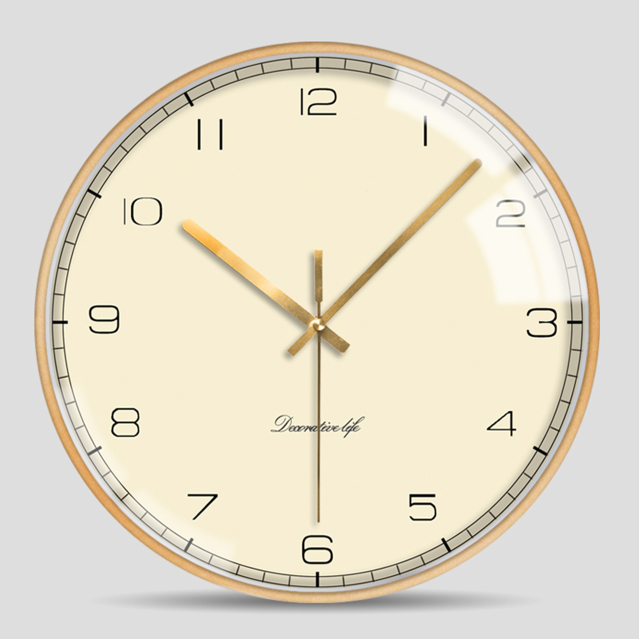 Nordic Mute Watch Hang Wall Hung Wall Brief Modern Living Room Atmosphere Home Fashion Creative Light Lavish Quartz Clock