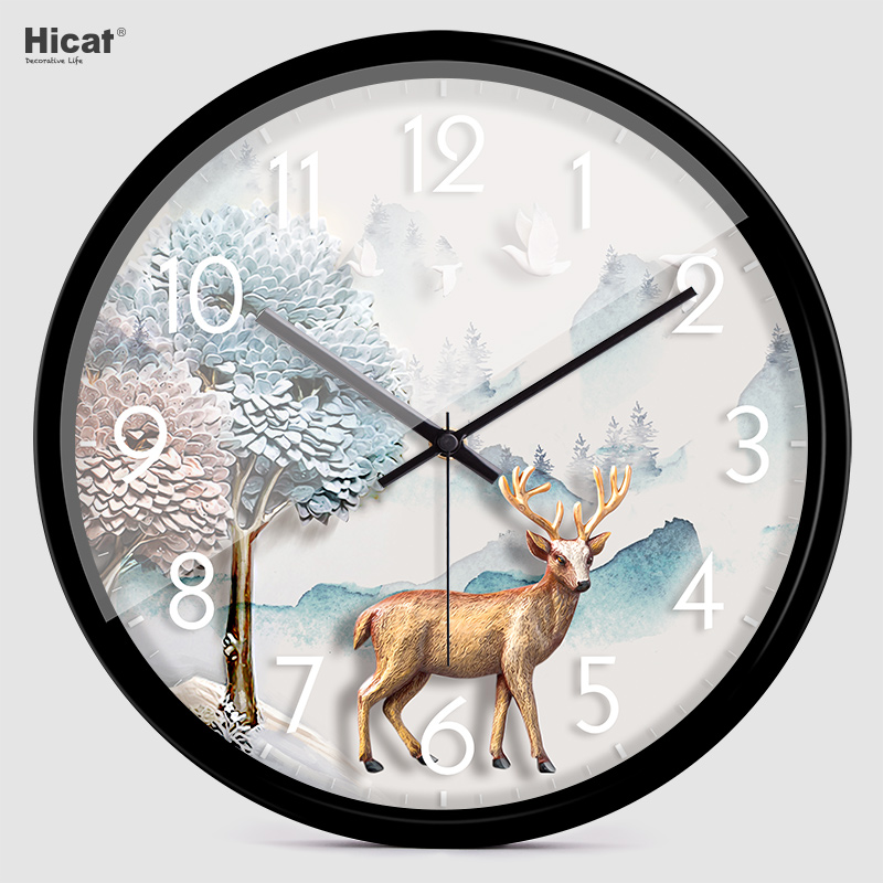 HICAT Creative Personality Mute Quartz Clocks Watch Fashion Trends Hanging clock Living room Home Bedroom Decorative Wall-mounted Watch