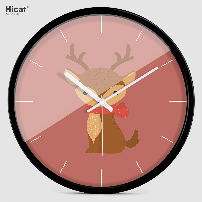 HICAT creative cartoon modern simple animal wall clock personality fashion children's room clock silent quartz clock