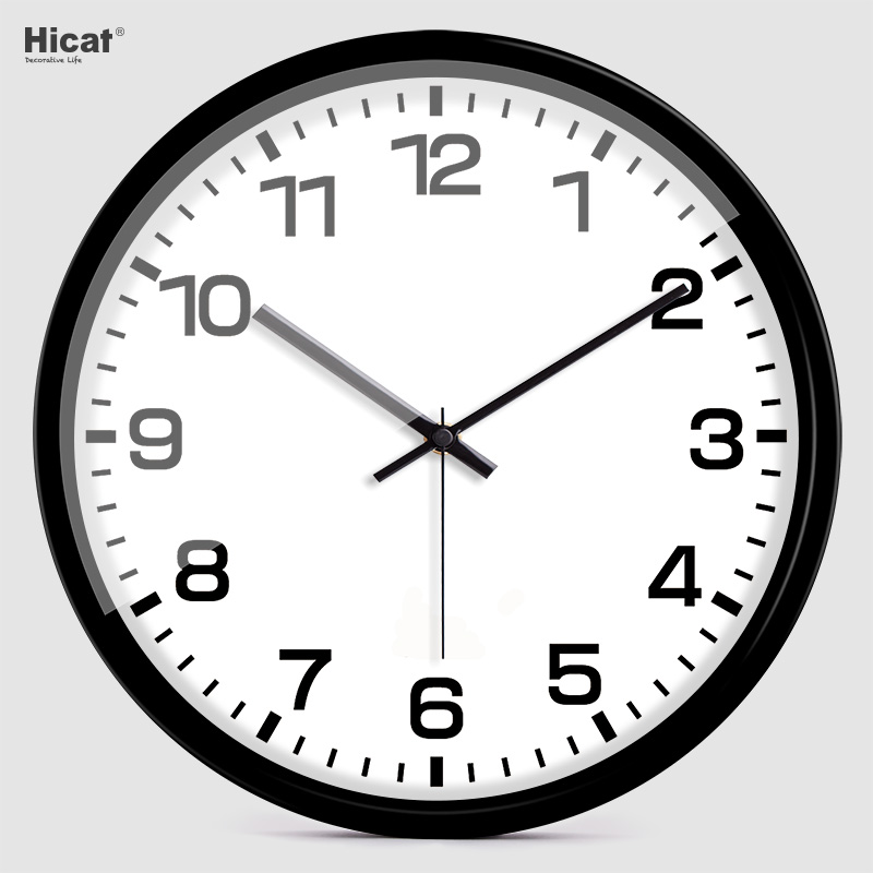 HICAT silent fashion simple wall clock creative living room quartz clock style Classic digital clock