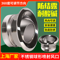 304 stainless steel spherical jet air outlet central air conditioner remote jet air outlet airport station air outlet