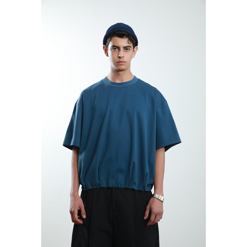 Merge Double-Layer Cotton Bubble T-Shirt Double-Sided Pima Cotton Short-Sleeved T-Shirt Merge Double-Layer Cotton Bubble T-Shirt Double-Sided Pima Cotton Short-Sleeved T-Shirt