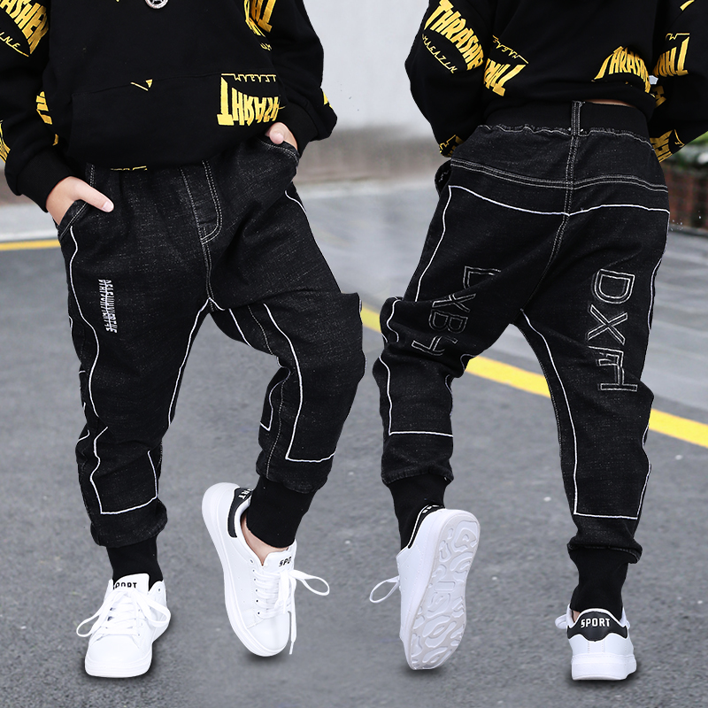 Boys pants Children loose casual jeans 2021 new spring and autumn casual pants sports pants for children