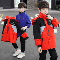 Childrens clothing 2021 new autumn and winter boys  stormtrooper three-in-one large childrens velvet jacket childrens thick cotton coat