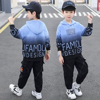Детская осенняя летняя одежда, демисезонный комплект для мальчиков, коллекция 2021, в западном стиле, подходит для подростков, градиент, в корейском стиле