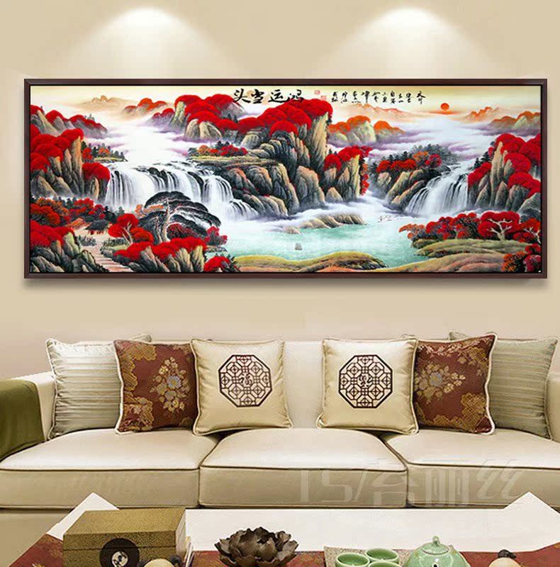 Вышитая картина 鸿运当头钻石画满钻客厅风景山水画点钻十字绣大幅贴钻绣砖石画 TS Вышитая картина 鸿运当头钻石画满钻客厅风景山水画点钻十字绣大幅贴钻绣砖石画 TS