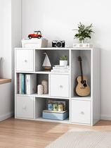 Bookcase floor bookshelves Easy by wall Contained Students Bedroom Small Bookshelves Imitation Solid Wood Minima Wall Corner Shelving Shelf