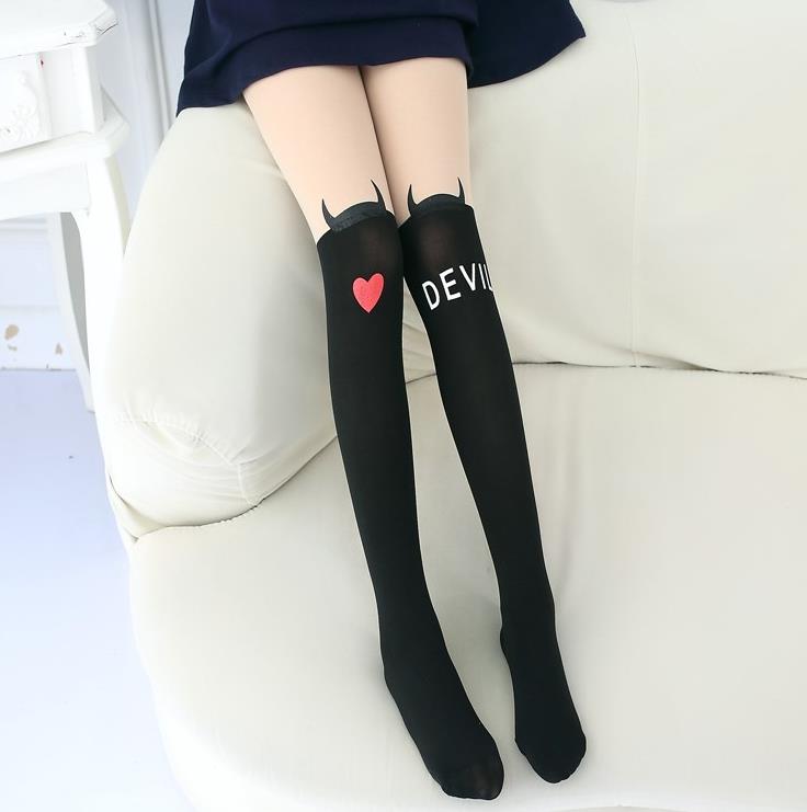 Mùa xuân và mùa thu khâu vớ Nhật Bản hai màu giả ống giữa giả hai mảnh pantyhose trong đáy cô gái và cô gái dày.