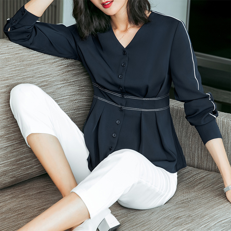 Design Minority Shirt Skirt Spring 2021 New Women's Chiffon Top Large Size Loose Long Sleeve Western Style Shirt