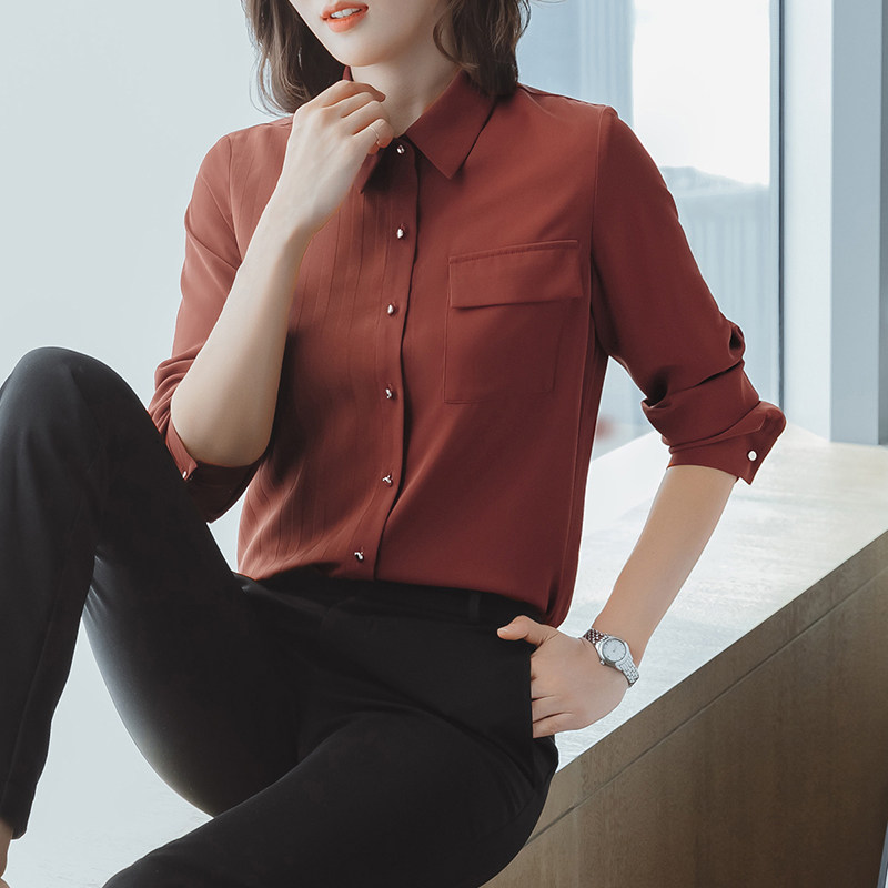 Long sleeve square collar blouses woman 2022 New Year's new loose snow spinning shirt Korean version Large size lady design Feel Shirt