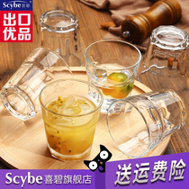 Scybe Xibilok nine-angle cup Transparent glass Household breakfast cup Office glass Heat-resistant water cup Teacup
