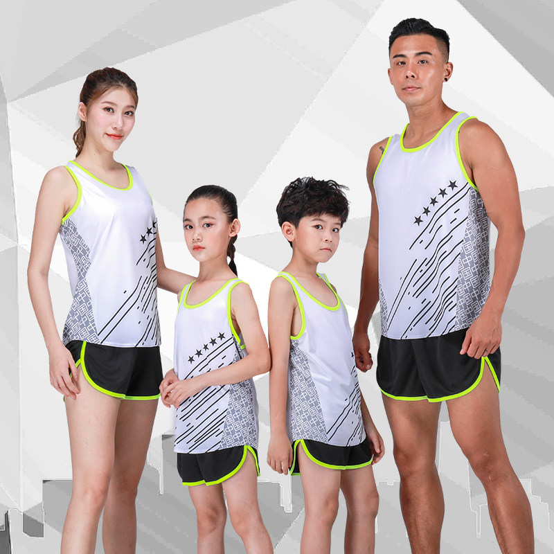 Track and field sportswear set male student training sprint vest children running competition suit custom printing team uniform female