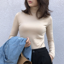 Base shirt womens 2020 new foreign style Korean version slim autumn and winter high collar t-shirt womens long-sleeved thickened inner top tide