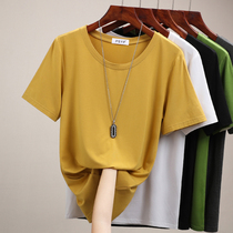 2022 new Summer Modale white short sleeve T-shirt female Korean version loose pure color half sleeve blouse Compassionate Tide