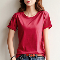 (2 pieces RMB49 ) short sleeve woman 2022 new round collar white t-shirt woman loose half sleeve summer clothing blouse