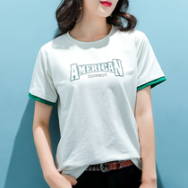 Short sleeve woman 2022 new round collar t-shirt woman loose white summer clothing half sleeve casual Korean version blouse-shirt tide