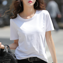 2022 new spring summer round collar white t-shirt woman short sleeve Korean version blouse loose half sleeve casual body shirt tide