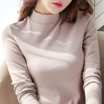 2 pieces RMB69 ] semi-high collar bottom-shirt female inner lap autumn winter spring autumn 100 lap 2021 new blouses foreign air t-shirt woman