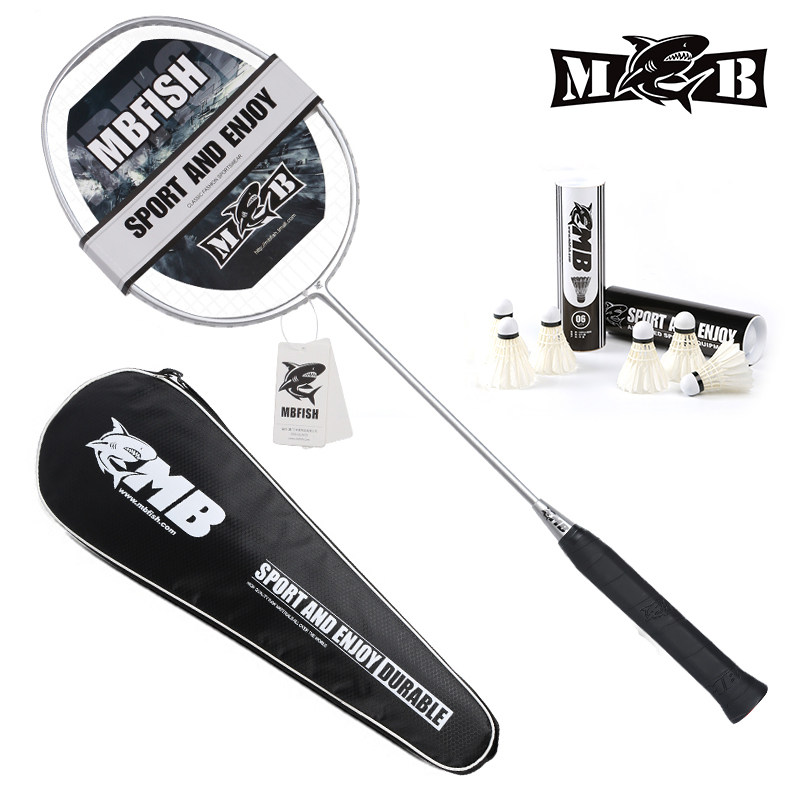 MBfish full carbon badminton racket double shot single shot Ultra-light carbon fiber ymqp offensive type