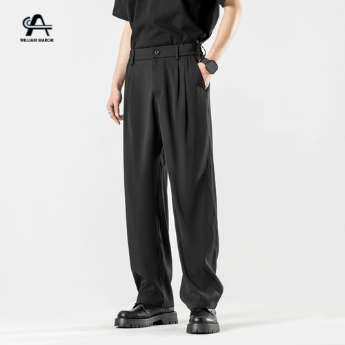 Мужские летние штаны для отдыха, шелковый тонкий костюм, свободный крой, изысканный стиль