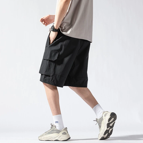 Мужские летние шорты, шелковые тонкие быстросохнущие штаны для отдыха, в американском стиле