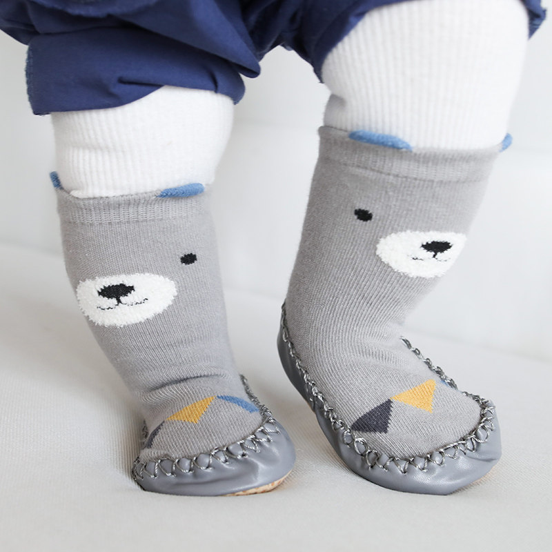 Baby floor socks Toddler shoes and socks Baby spring and autumn and winter soft-soled shoes non-slip bottom men's and women's newborn socks full moon
