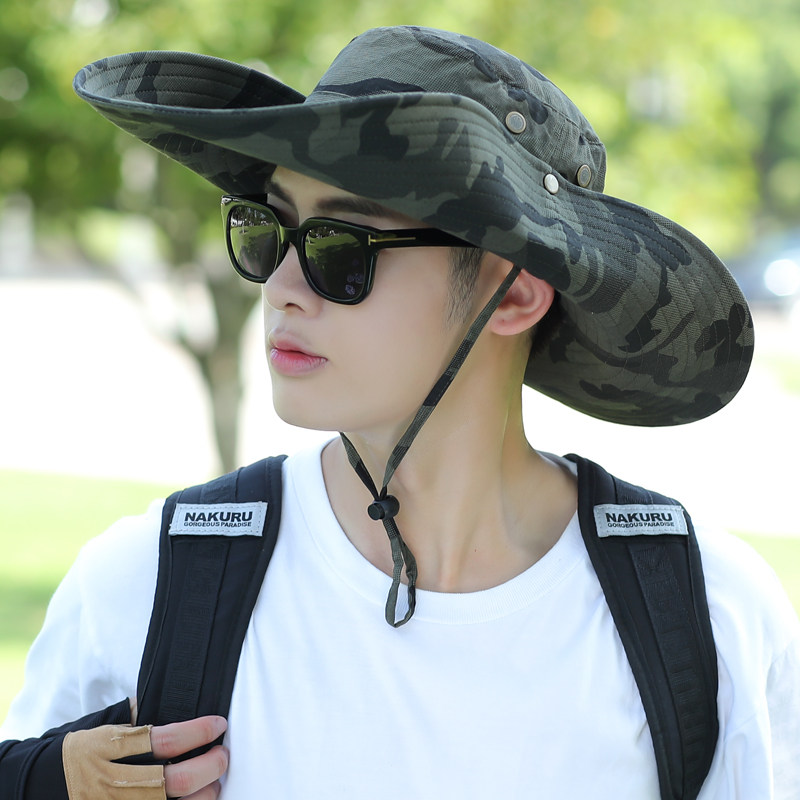 Hat men's summer outdoor big edge folding sun hat UV sun hat youth