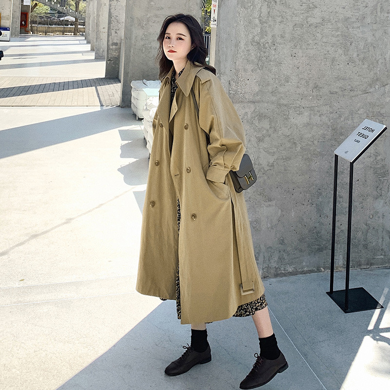 Card its color windsuit woman with long version of temperament Grand coat 2021 The new spring and autumn season popular small early spring jacket