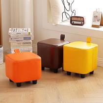 Simple and creative low stool portable small bench living room seat balcony small stool home soft square internet celebrity stackable footstool