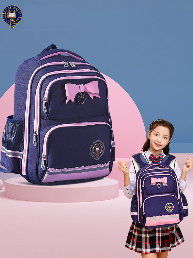 School bag Primary school student Oxford University children's backpack 1-3-6 First grade boy load reduction crest backpack for girls 4
