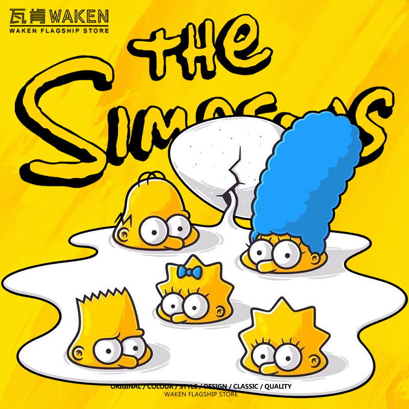 The Simpsons Cartoon Parody Collaboration Spring/Summer Pure Cotton Short-Sleeve T-Shirt Men's Loose Casual Trendy Brand American Comics