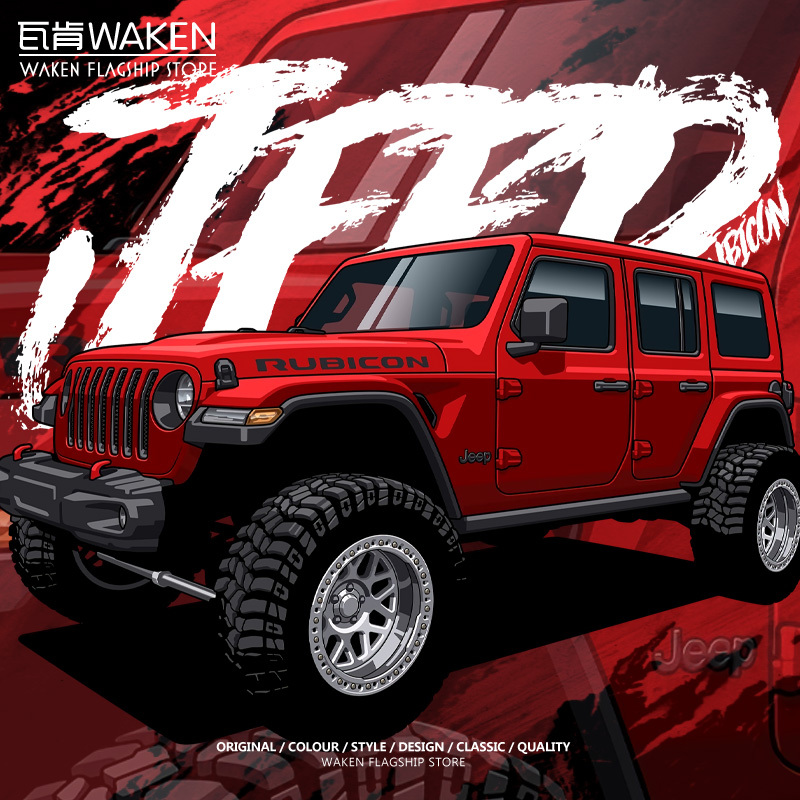 Jeep Wrangler Rubicon Sahara Off-Road Enthusiast Club Modified Pure Cotton Summer Short-Sleeve T-Shirt for Men