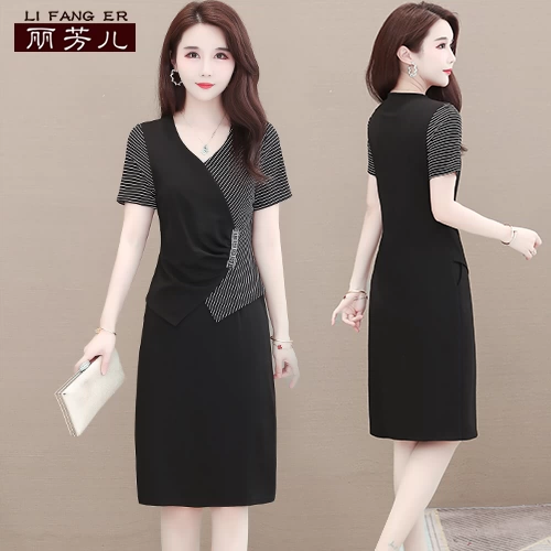 Mùa hè 2020 phụ nữ mới và bà mẹ vợ rộng váy trung niên khí chất một bước váy túi hip phụ nữ - váy đầm