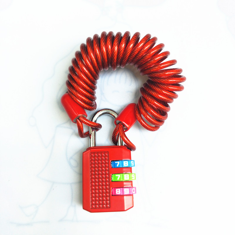 Strong wire rope password lock padlock Luggage package password lock wire rope