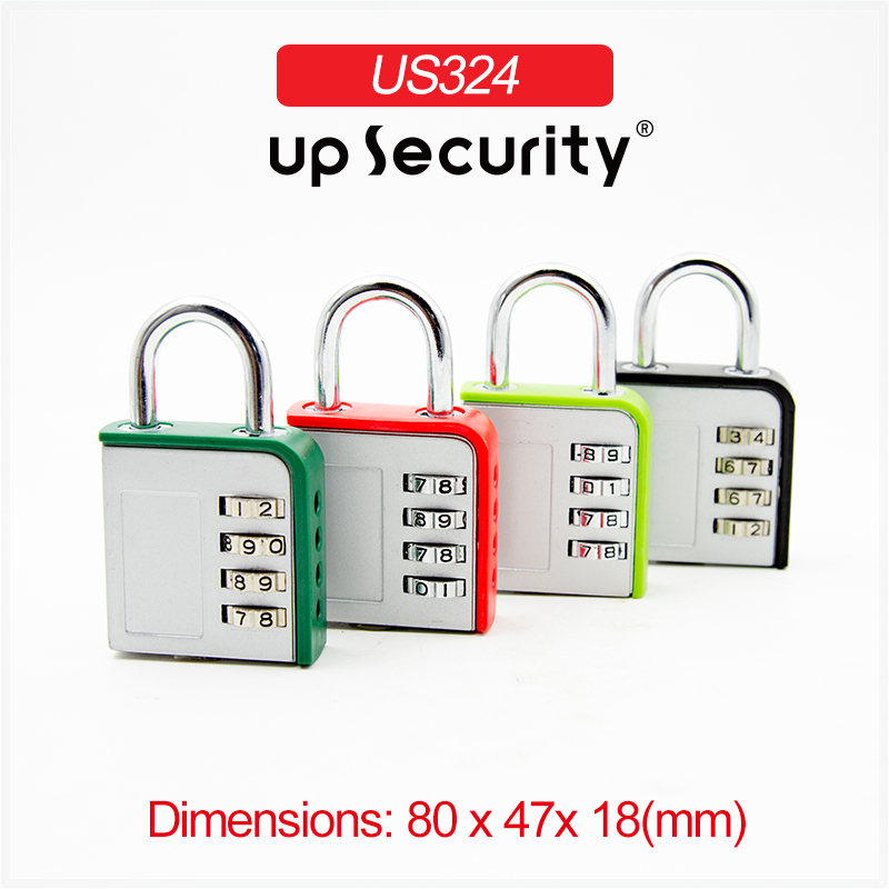 Candy color 4 four digit password lock Large padlock Gym wardrobe warehouse door lock Outdoor waterproof key lock 324