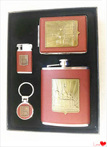 Russian hip flask cigarette case lighter keychain home hip flask traveler outdoor stainless steel portable hip flask