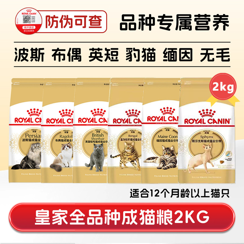 Royal Cat Food for British Shorthair, Persian, Ragdoll, Maine Coon, Siamese, Chinchilla, Shaded Tabby, Sphynx, Hairless Adult Cats