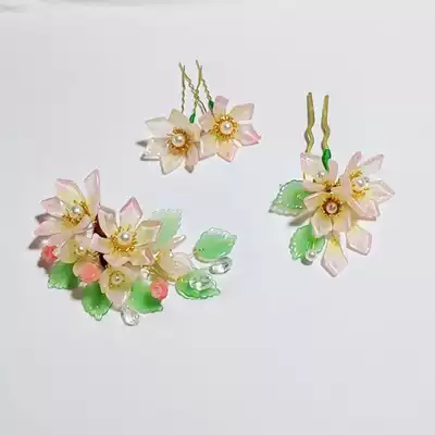 原創玉蘭花髮簪步搖漢服髮飾軟簪花梳子古風仙氣琉璃花簪