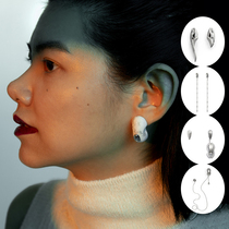 A 4-fold STUDIO COPULA New small crowddesign mechanical ear-ear clip male and female brooch